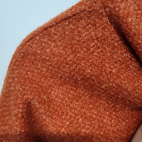White Birch Mock Neck Cutout Sweater Size S Burnt Orange Balloon Sleeve Autumn - Picture 7 of 10
